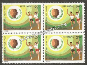 1985 International Youth Year Block of 4 MNH