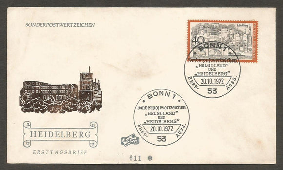 1972 Germany Helgoland small archipelago FDC #FC102