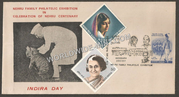 1989 INDIRA DAY Celebration of Nehru Centenary Special Cover #GJ102