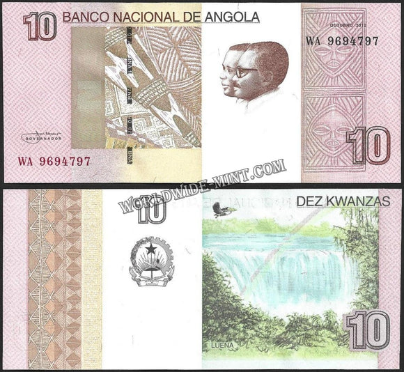 ANGOLA 10 KWANZAS - 2012 UNC Banknote N#202447