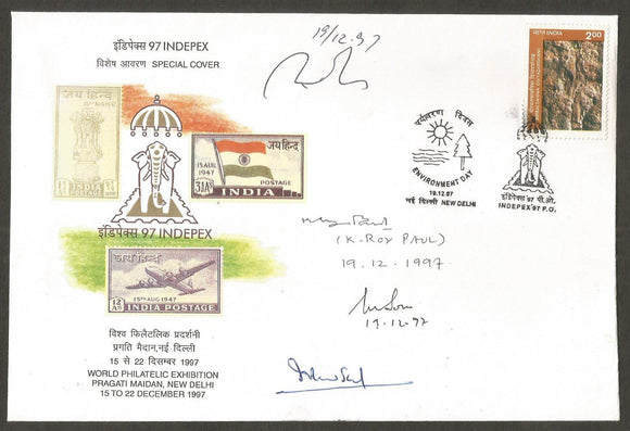 World Philatelic Exhibition 1997 - Environment Day, Signed by K. Roy Paul (IAS)
Fomer Civil Aviation Secretary & Chairman of Air India, Retired as UPSC Member Special Cover #DL107