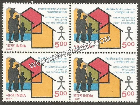 1987 International Year of Shelter for the Homeless Block of 4 MNH