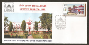 AGRAPEX 2012 - Head Post Office Building Agra Special Cover #UP11