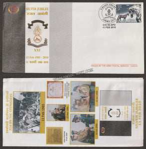 2010 INDIA 21 GRENADIERS SILVER JUBILEE APS COVER (11.02.2010)