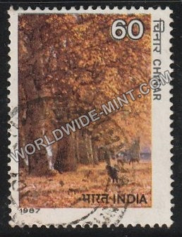 1987 Indian Trees-Chinar Used Stamp