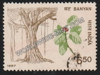 1987 Indian Trees-Banyan Used Stamp