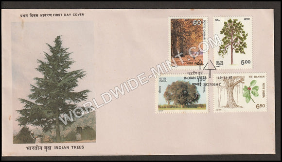 1987 Indian Trees-4v Set FDC