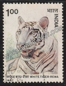 1987 Wild Life-White Tiger Used Stamp