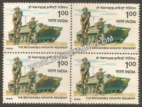 1988 The Mechanised Infantry Regiment Block of 4 MNH