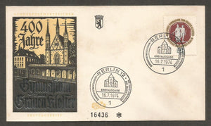 1974 Germany 400 years of Gray Monastry FDC #FC114