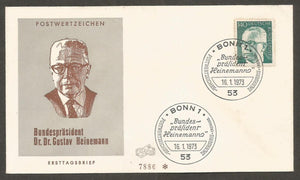 1973 Germany  Dr.Gustav Heinemann - Politician FDC #FC11