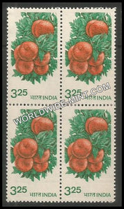 INDIA Oranges 6th Series (3 25) Definitive Block of 4 MNH