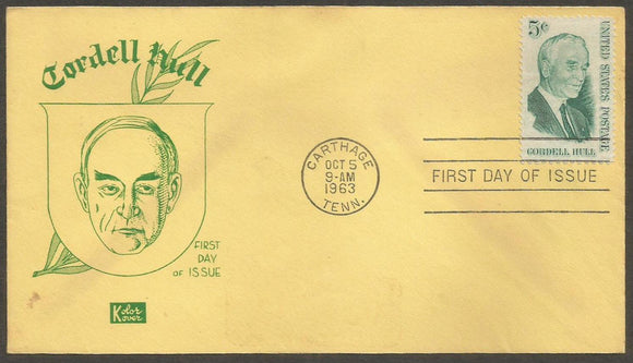 1963 USA Cordell Hull Former United States Secretary of State FDC #FC129