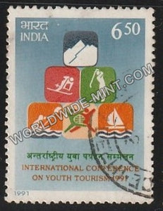 1991 International Conference on Youth Tourism Used Stamp