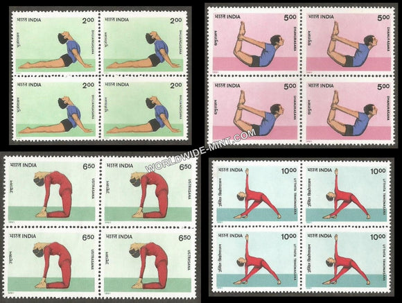 1991 Yogasana-Set of 4 Block of 4 MNH