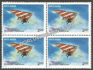 1992 Adventure Sports-Hang Gliding Block of 4 MNH