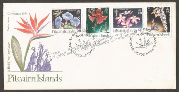 1994 Pitcairn Islands Christmas - Flowers FDC #FA136