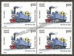 1993 Mountain Locomotives-Neral Matheran Block of 4 MNH