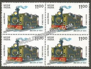 1993 Mountain Locomotives-Kalka Simla Block of 4 MNH