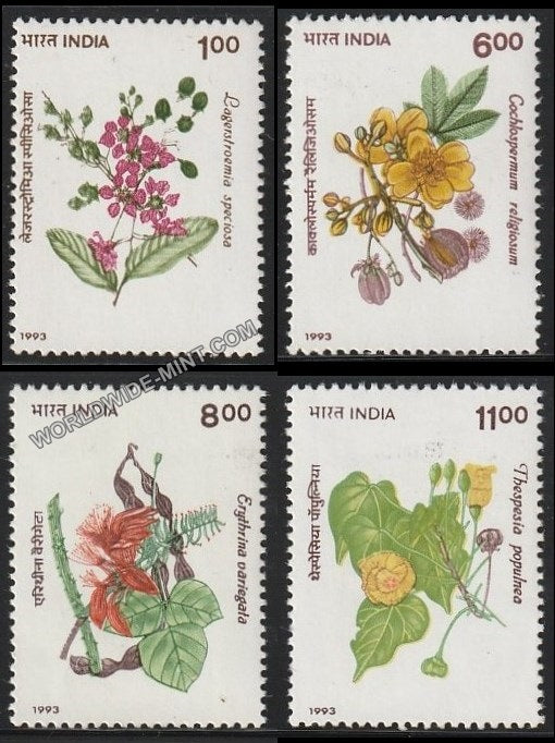 1993 Indian Flowering Trees-Set of 4 MNH