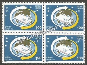 1993 Inpex-93-Speed Post Block of 4 MNH