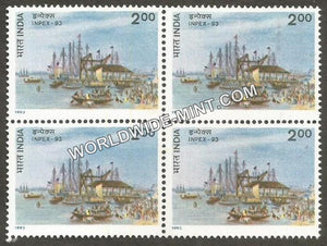 1993 Inpex-93-Boats, beach Block of 4 MNH