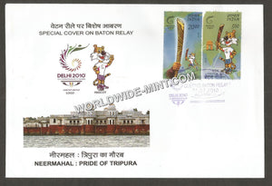 2010 Queen's Baton Relay Neermahal : Pride of Tripura Special Cover #MEG13