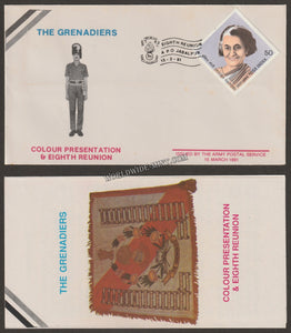 1991 India THE GRENADIERS REGIMENT COLOURS PRESENTATION APS Cover (15.03.1991)