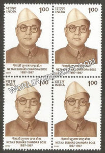 1997 Netaji Subhas Chandra Bose Block of 4 MNH