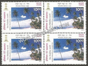 1997 Beaches of India-INDEPEX '97-Anjuna Beach - Goa Block of 4 MNH