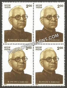 1997 Kotamaraju Rama Rao Block of 4 MNH