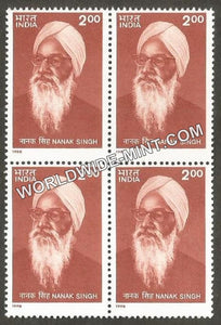 1998 Nanak Singh Block of 4 MNH