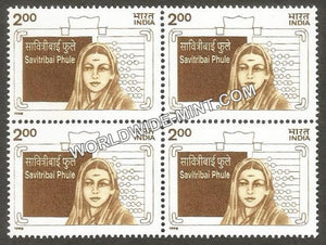 1998 Savitribai Phule Block of 4 MNH