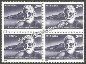 1998 Sri Ramana Maharshi Block of 4 MNH