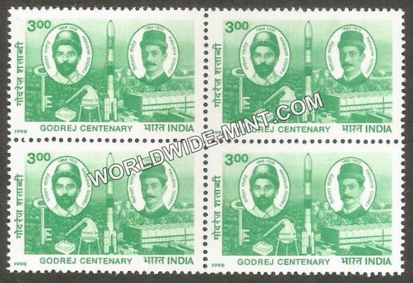 1998 Godrej Centenary Block of 4 MNH