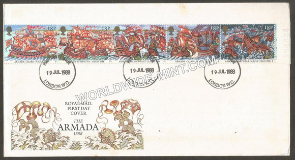 1988 Great Britain The Armada FDC #FA165