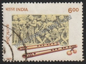 1998 Indian Musical Instruments-Flute Used Stamp