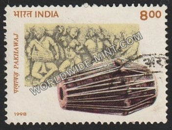 1998 Indian Musical Instruments-Pakhawaj Used Stamp