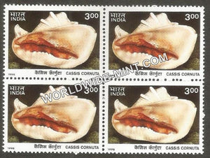 1998 Sea Shells-Cassis cornuta- Horned Helmet Block of 4 MNH