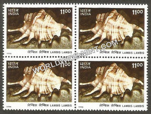 1998 Sea Shells-Lambis Lambis-Spider Shell Block of 4 MNH