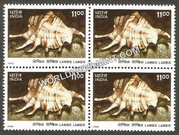 1998 Sea Shells-Lambis Lambis-Spider Shell Block of 4 MNH