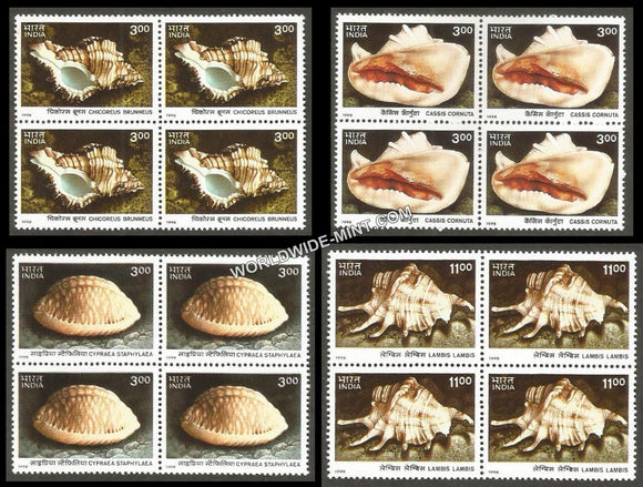 1998 Sea Shells-Set of 4 Block of 4 MNH