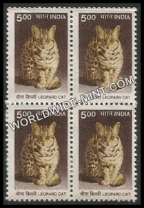 INDIA Leopard Cat 9th Series (5 00 ) Definitive Block of 4 MNH