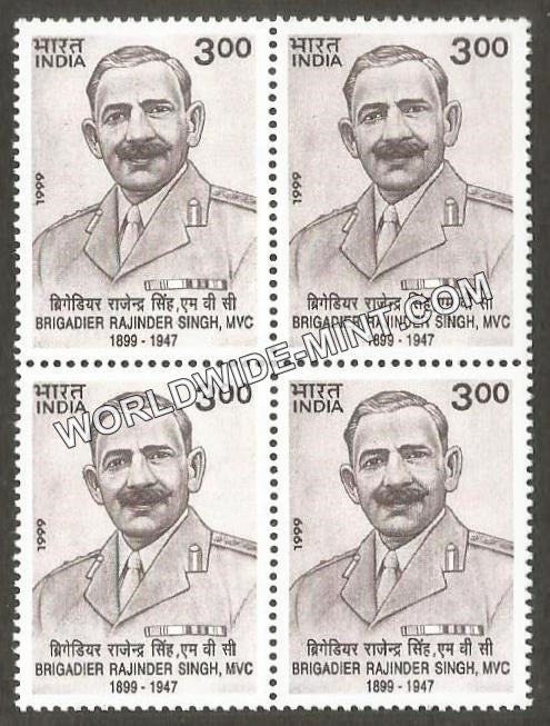 1999 Brigadier Rajinder Singh MVC Block of 4 MNH