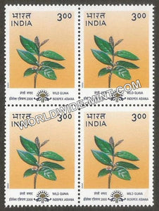 2000 Natural Heritage of Manipur & Tripura, Indepex Asiana-Wild Guava Block of 4 MNH