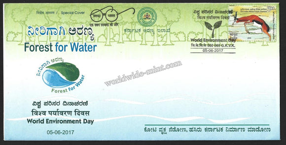 2017 Forest For Water World Environment Day Karnataka Special Cover #KA176