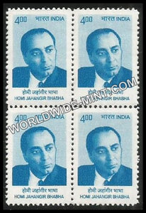 INDIA Homi Jahangir Bhabha 10th Series (4 00 ) Definitive Block of 4 MNH