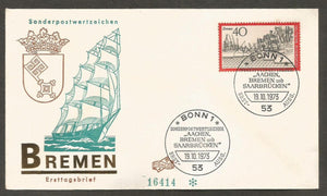 1973 Germany Ships FDC #FC180