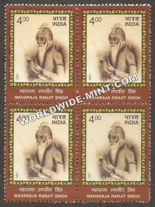 2001 Maharaja Ranjit Singh Block of 4 MNH