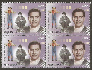 2001 Raj Kapoor Block of 4 MNH